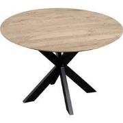 QUVIO Eettafel Sofia - Rond - Ø130 - Kruispoot -  Naturel