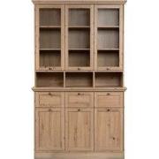 Buffet vitrine 6 portes dont 3 vitrées, 3 tiroirs et 3 niches L120 cm ...