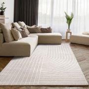 Laagpolig Japandi Vloerkleed Sanilia - Creme - 200x280 cm