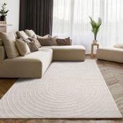 Laagpolig Japandi Vloerkleed Sanilia - Creme - 200x280 cm