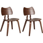 DIANA - Eetkamerstoel set  van 2 - Donkerbruin - Rubberhout