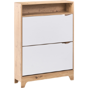GATTON - Schoenenkast - Wit/Lichtbruin - MDF