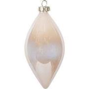 Clayre & Eef Kerstbal Ø 7x13 cm Beige Glas