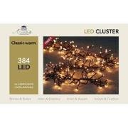 2 stuks - Led classic cluster lights 384l/2,4m - 4m aanloopsnoer zwart...