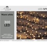2 stuks - Led ivy 300l/8m warmwit 4m aanloopsnoer zwart/ip44 Anna's co...