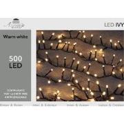 2 stuks - Led ivy 500l/12m warmwit 4m aanloopsnoer zwart/ip44 Anna's c...