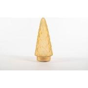 Tree Glass 10,5X24,5Cm Matt Gold With Golden Base 10Led