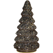 Kerstboompje glas 10led op batterij met timer 18.5x9.5 cm metallic ant...