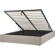 DINAN - Tweepersoonsbed - Lichtbruin - 160 x 200 cm - Polyester