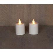 Batterijverlichting 2 stuks kaarsen bewegende vlam 4.5 x 8 cm ivoor me...