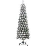 Kunstkerstboom Charlton pilar groen frosted H260 x dia. 63 cm