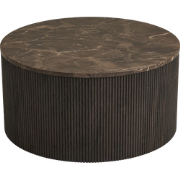 Babette ronde salontafel donkerbruin marmerlook - Ø 80 x 40 cm