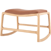 Dedo footstool - whitewash voetenbank met dakar leather whisky