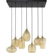 Hanglamp Amberkleurig Glas - 7-Lichts - 150x95x38cm