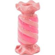 Candle Holder- Toffee Candy - Ceramic-Pink/ Neon -7,5x7,5x13 cm
