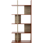 Open boekenkast oker- en eikendecor - EPURA