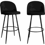 Lot de 2 chaises de bar velours L52 cm - HOUNDI