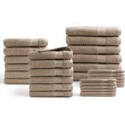 DoubleDry Handdoeken 30-delig set - Hotel kwaliteit 500 g/m2 - Beige T...