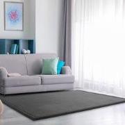 Laagpolig Effen Vloerkleed Tazira - Antraciet - 100x200 cm