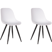LABEL51 Eetkamerstoel Monza - Wit - Kunststof - set van 2