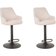 LABEL51 Barkruk Fender - Naturel - Boucle - 42 x 40cm - set van 2