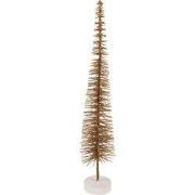 Clayre & Eef Kerstdecoratie Beeld Kerstboom Ø 8x40 cm Bruin Hout