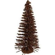 Clayre & Eef Kerstdecoratie Beeld Kerstboom Ø 17x30 cm Bruin Hout