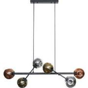 Hanglamp Zwart - 6-Lichts - 150x110x40cm - Molecule Mix Glas