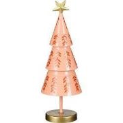 Mica Decorations Decoratie Kerstboom - H40 x Ø13 cm - IJzer - Roze