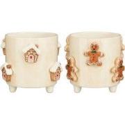 Mica Decorations Bloempot - Assorti - H15 x Ø17 - Dolomiet - Off-white