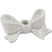 Candle Holder- Bow- Ceramic-White- 18x9x7 cm