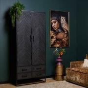 Starfurn - Kabinet New York - Zwart - 45x90x200 cm