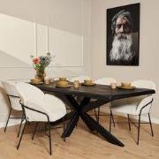 Starfurn - Boomstamtafel Boston - Zwart - 90x180x76 cm