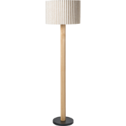 BELESSA - Staande lamp - Lichtbeige - Linnen/Rubberhout