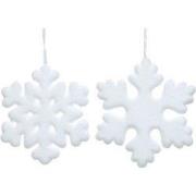 5 stuks! Sneeuwvlok foam fiber d20 en h2,3 cm wit
