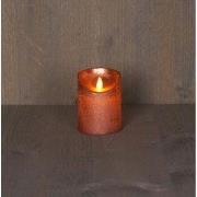 B.o.t. kaars wax rustiek bewegende vlam 7.5x10cm koper 3xaaa/timer