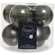 Kerstbal glas d7cm warm grs ass 8st