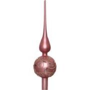 Piek glas d8h31cm velours roze a3