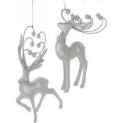 Orn.acryl dier zilver l15cm