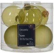 Kerstbal glas d6 cm pistache 6st kerst