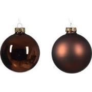 Kerstbal glas d8 cm espresso ass 6st kerst