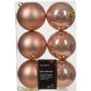 Kerstbal kunststof d8 cm rose 6st kerst