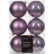 Kerstbal kunststof d8 cm klila 6st kerst