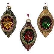 Ornament glas l6.5b6.5h11 cm a3 kerst