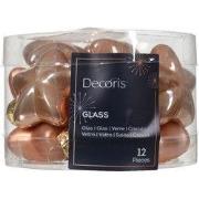 Ster glas l2b4.5h4 cm rose ass 12st kerst