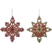 Ornament acryl rose-goud kerstster l12cm