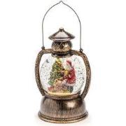 LED Sneeuwlantaarn rond klassiek met de kerstman