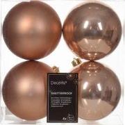 Kerstbal kunststof d10 cm rose 4st kerst