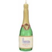 Orn.glas champagnefles l15cm