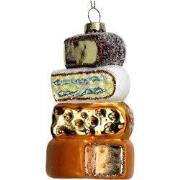 Ornament kerstbal Kaasglas Multi 11.4 cm